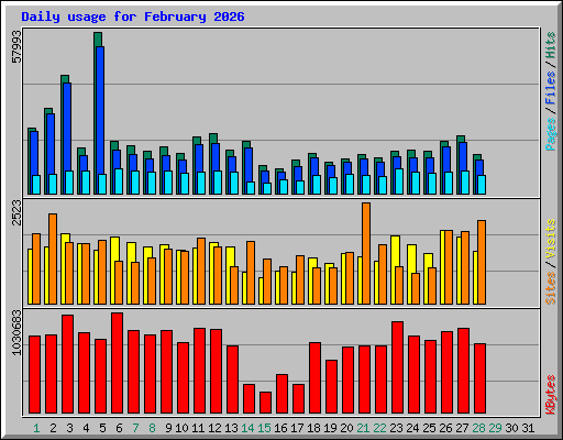 Daily usage for February 2026